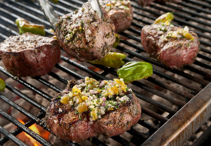 Grilled Filet Mignon with Chiles & Herbs